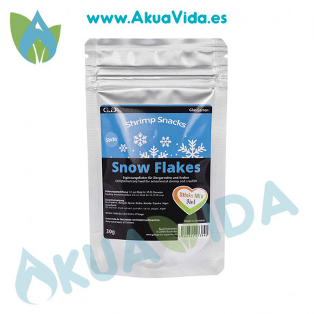 GlasGarten Shrimp Snacks Snow Sticks Mix 3 en 1 30 Grs