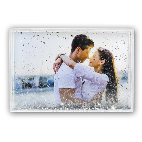 ZEP Marco de fotos con Purpurina Plateada flotantes RB204 (10x15 cm) + Foto impresa GRATIS