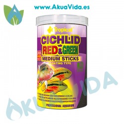 Tropical Cichlid RED & GREEN Medium Sticks 10 Lts